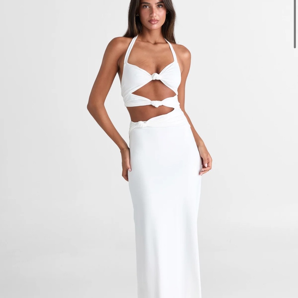White Cut-Out Maxi Dress